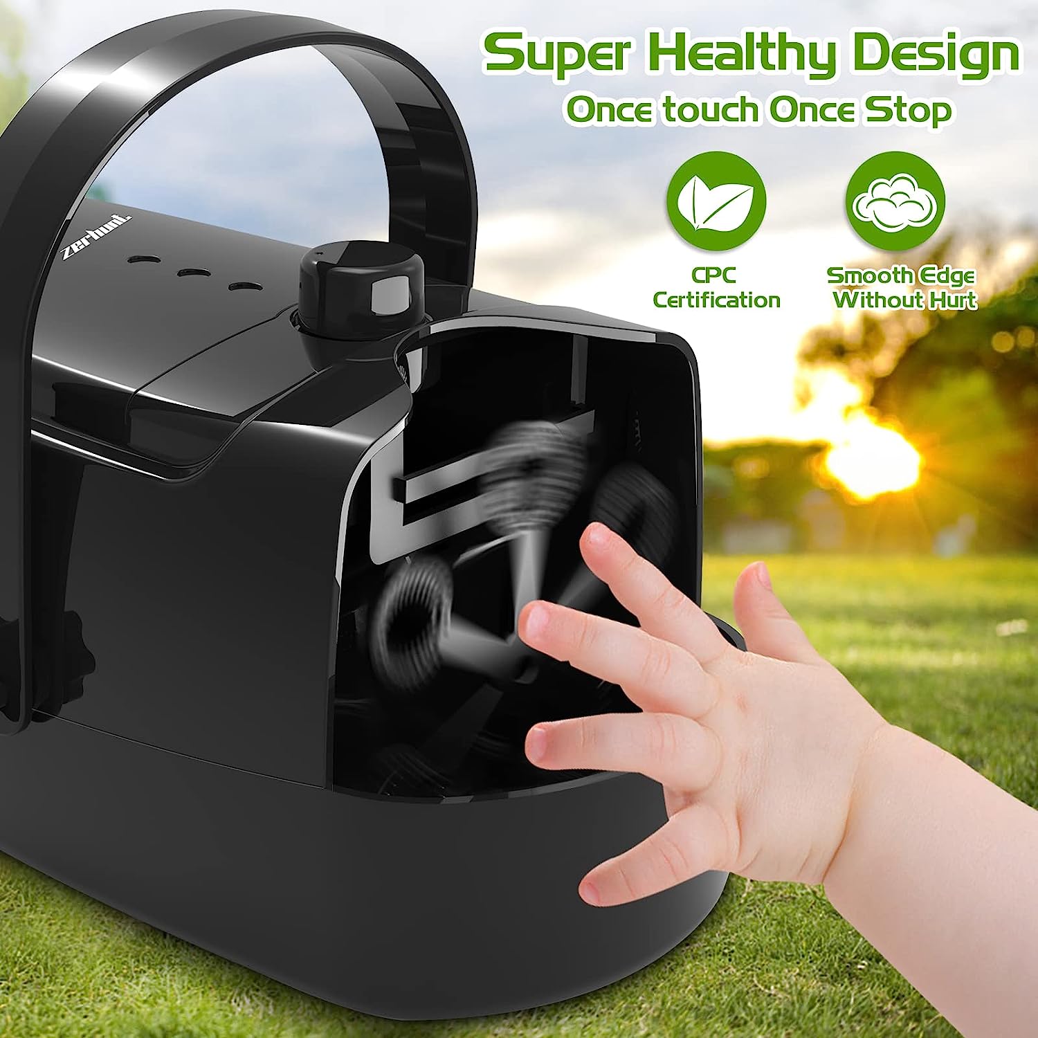 Bubble Machine Durable Automatic Bubble Blower BlackZerhunt