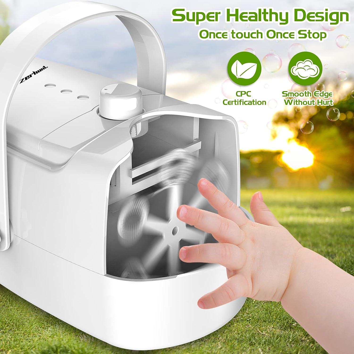 Bubble Machine Durable Automatic Bubble Blower WhiteZerhunt