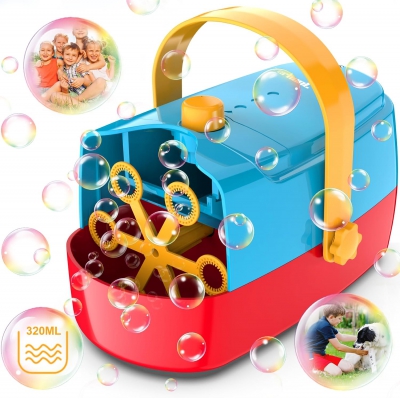 Bubble Machine Automatic Bubble Maker: Durable Bubble Blower 18000+ Big Bubbles Per Minute for Indoor Outdoor Wedding Birthday Party - Portable Bubble Machine for Kids Toddlers（Blue Red）