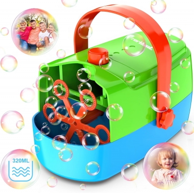 Bubble Machine Automatic Bubble Maker: Durable Bubble Blower 18000+ Big Bubbles Per Minute for Indoor Outdoor Wedding Birthday Party - Portable Bubble Machine for Kids Toddlers（Green Blue）